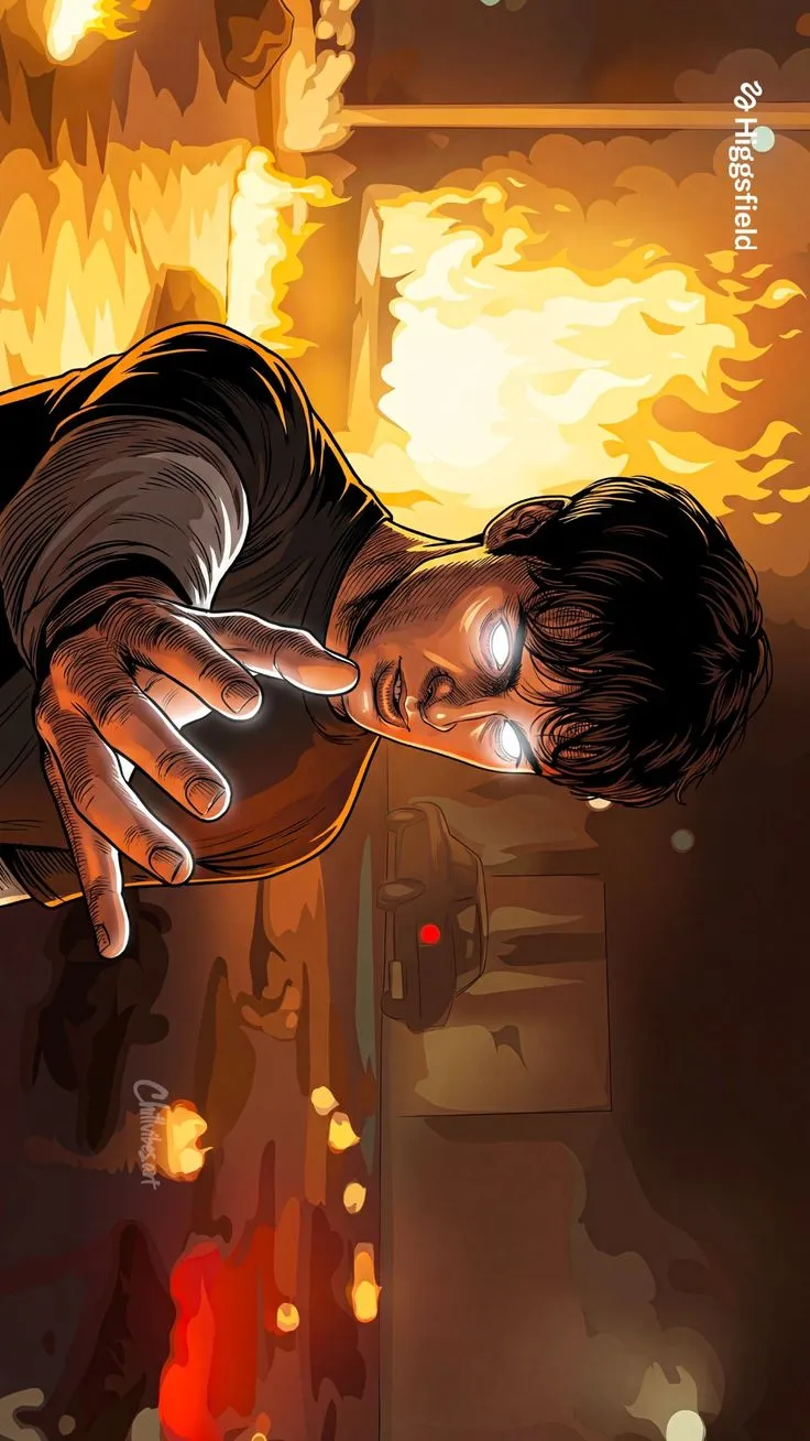 a painting of a man reaching for something in the air with his hand on top of him