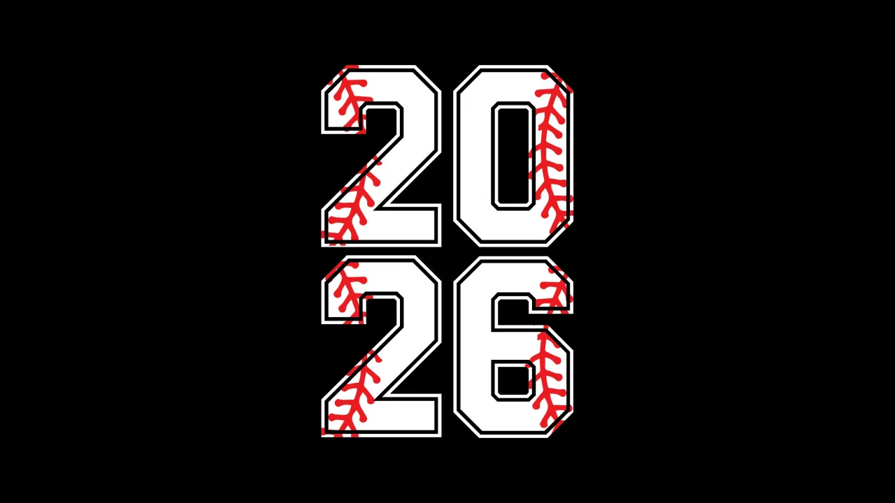 2026 New Year, Baseball, AMOLED, Black background, 5K
