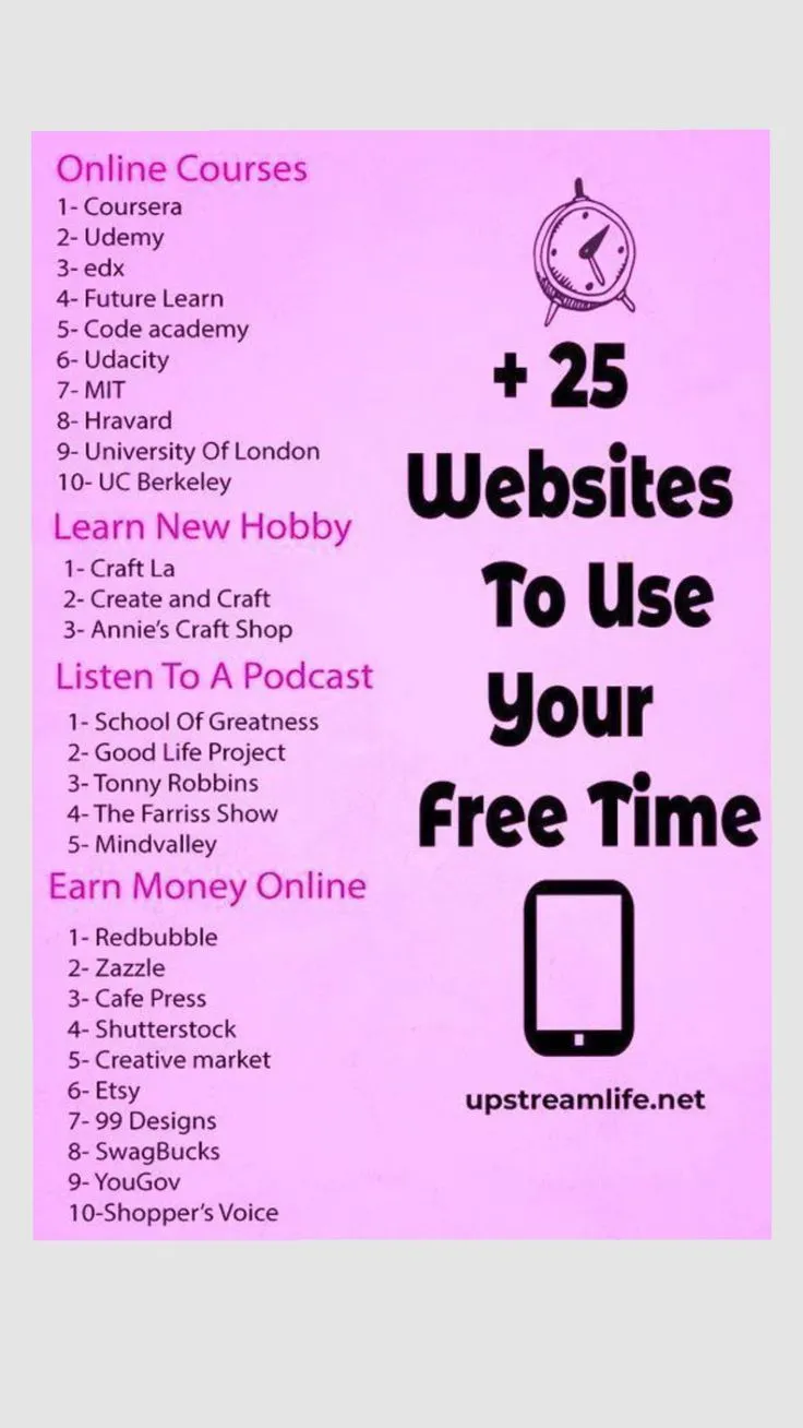 +25 website to use your free time for learning and earning