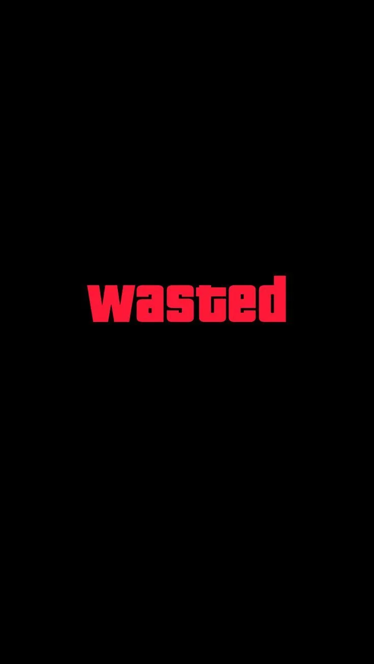 the word wasted on a black background