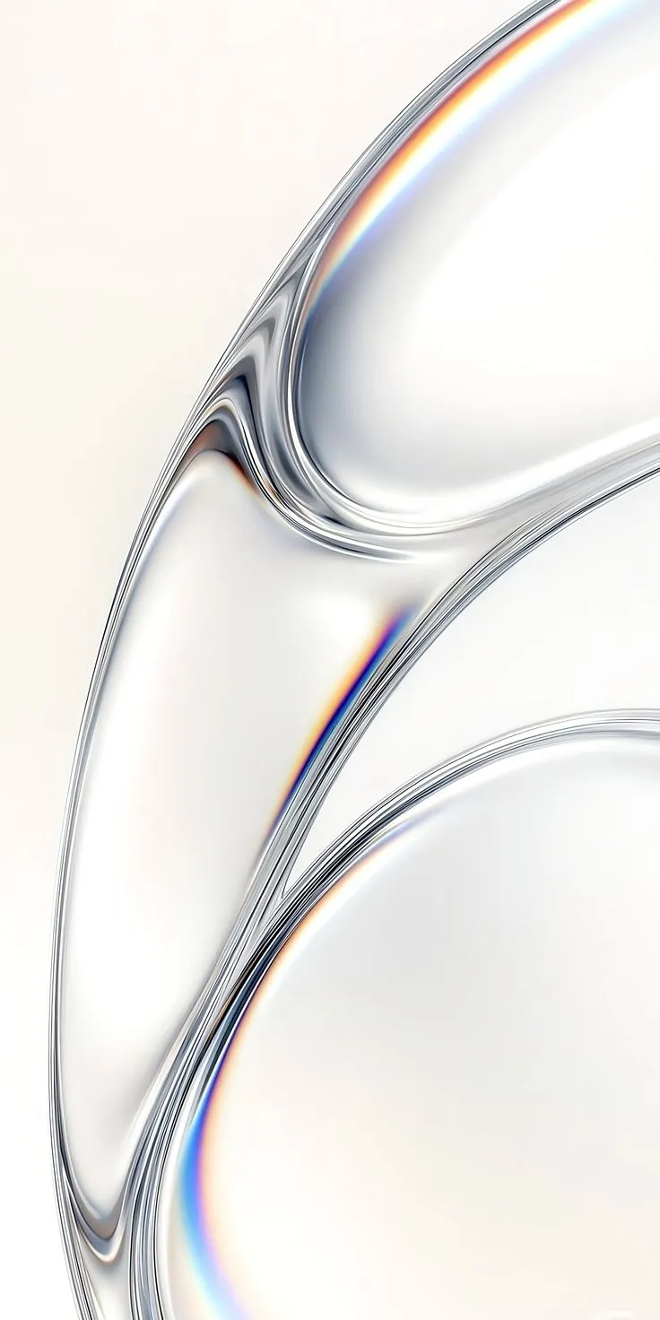 an abstract image of silver and white shapes on a white background with no one in it