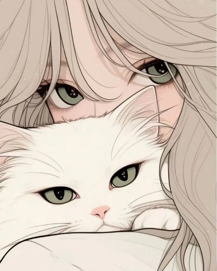 Wallpapers de girls hermosas con gatitos 😻😍 #fondosbeautiful #comparteysiguenos #anime #wallpapershd