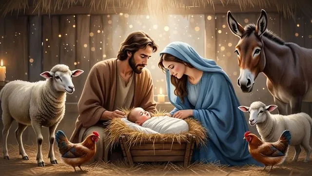Free Nativity Baby Jesus illustration and picture