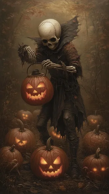 Free Mobile Wallpaper Skeleton illustration and picture