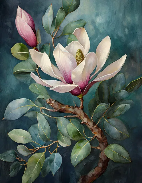 Free Ai Generated Magnolia illustration and picture