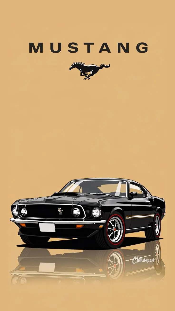 an old mustang car with the word mustang on it