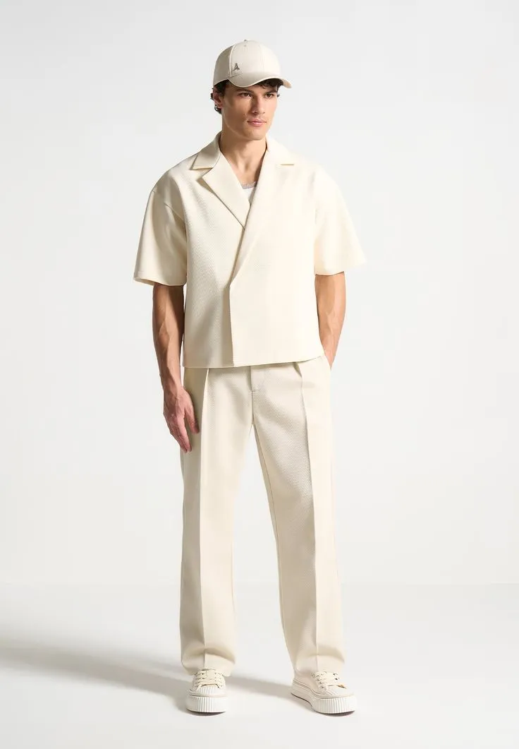 Abel - Boxy Twill Double Breasted Shirt - Cream