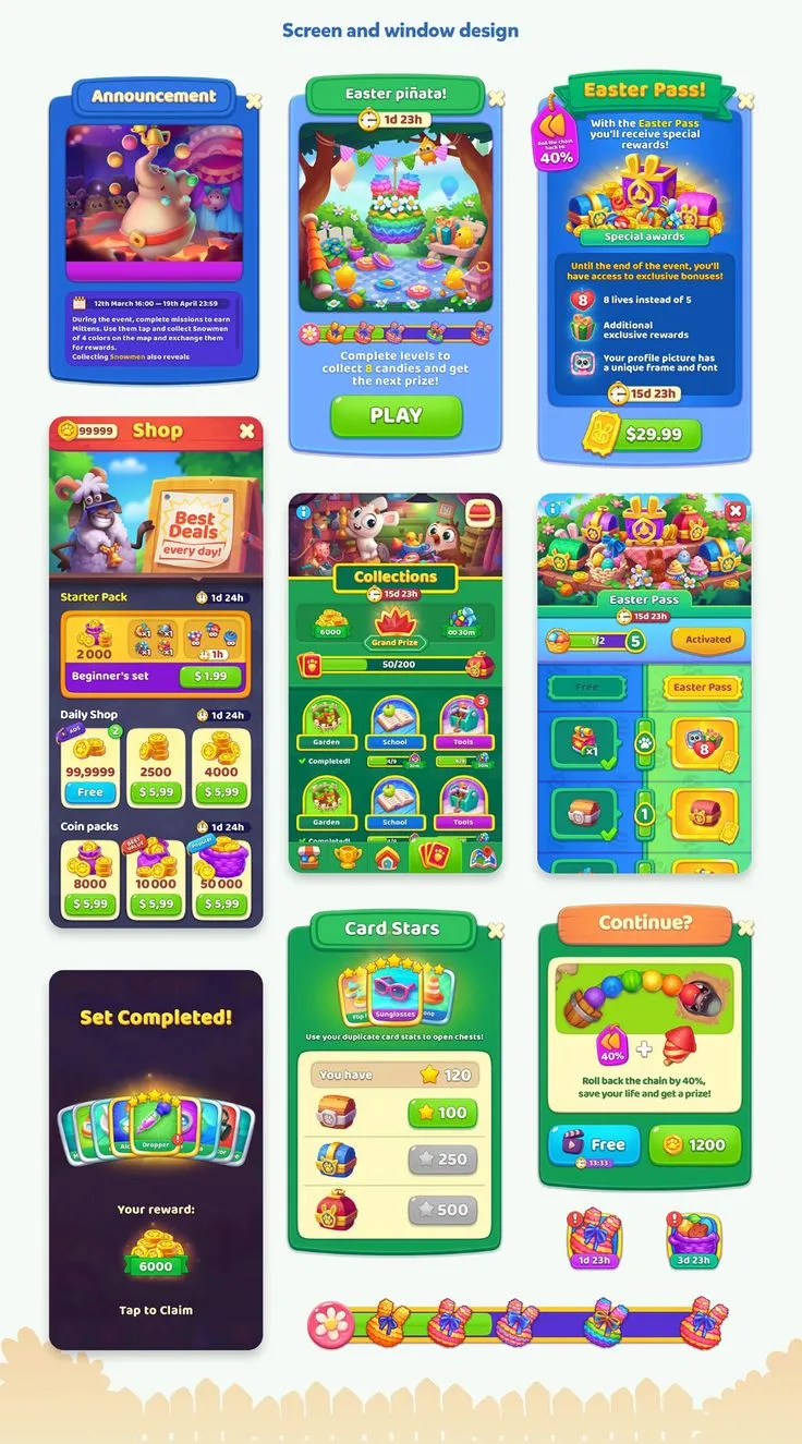 Bloomville — Game UI Design - Oleg Kurchenko