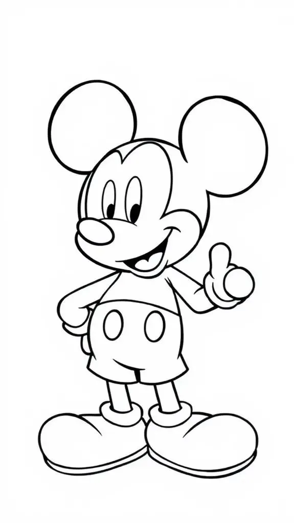 Mickey Mouse Easy Coloring Page - Free Mickey Mouse Coloring Pages