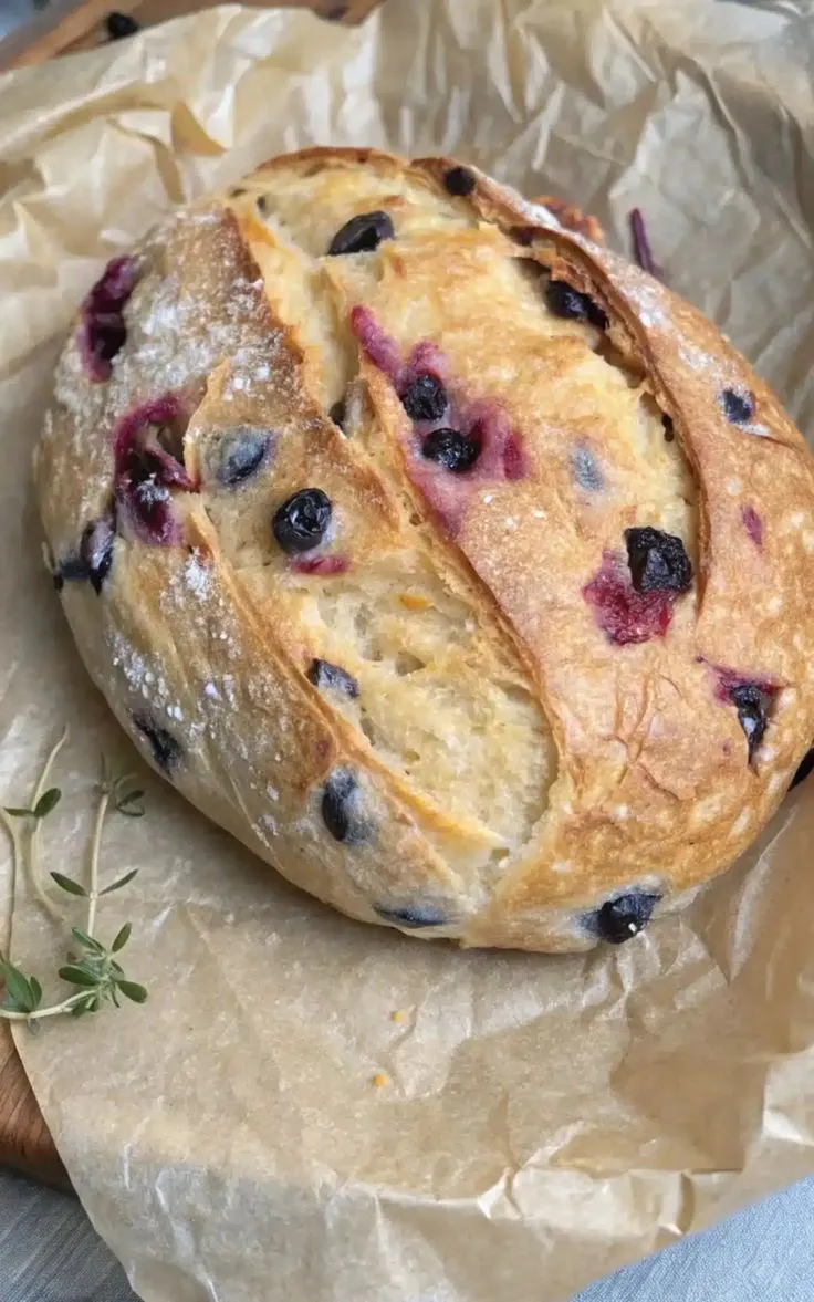 Blueberry Lemon Cream Cheese Sourdough Loaf -