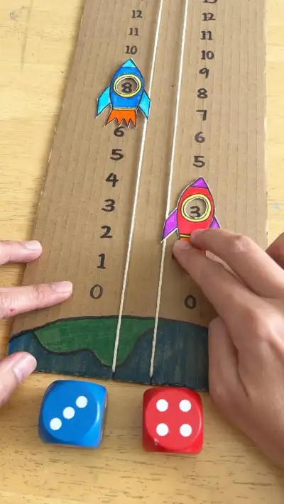 Rocket Race Counting Board for Preschoolers