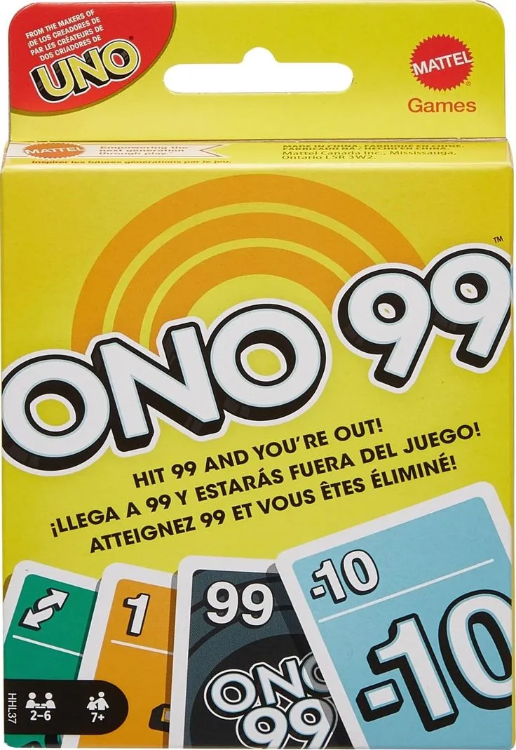 Mattel Games ONO 99 Card Game from the Makers of UNO for Kids, Adults & Families, Add Numbers & Don't Go Over 99, HHL37