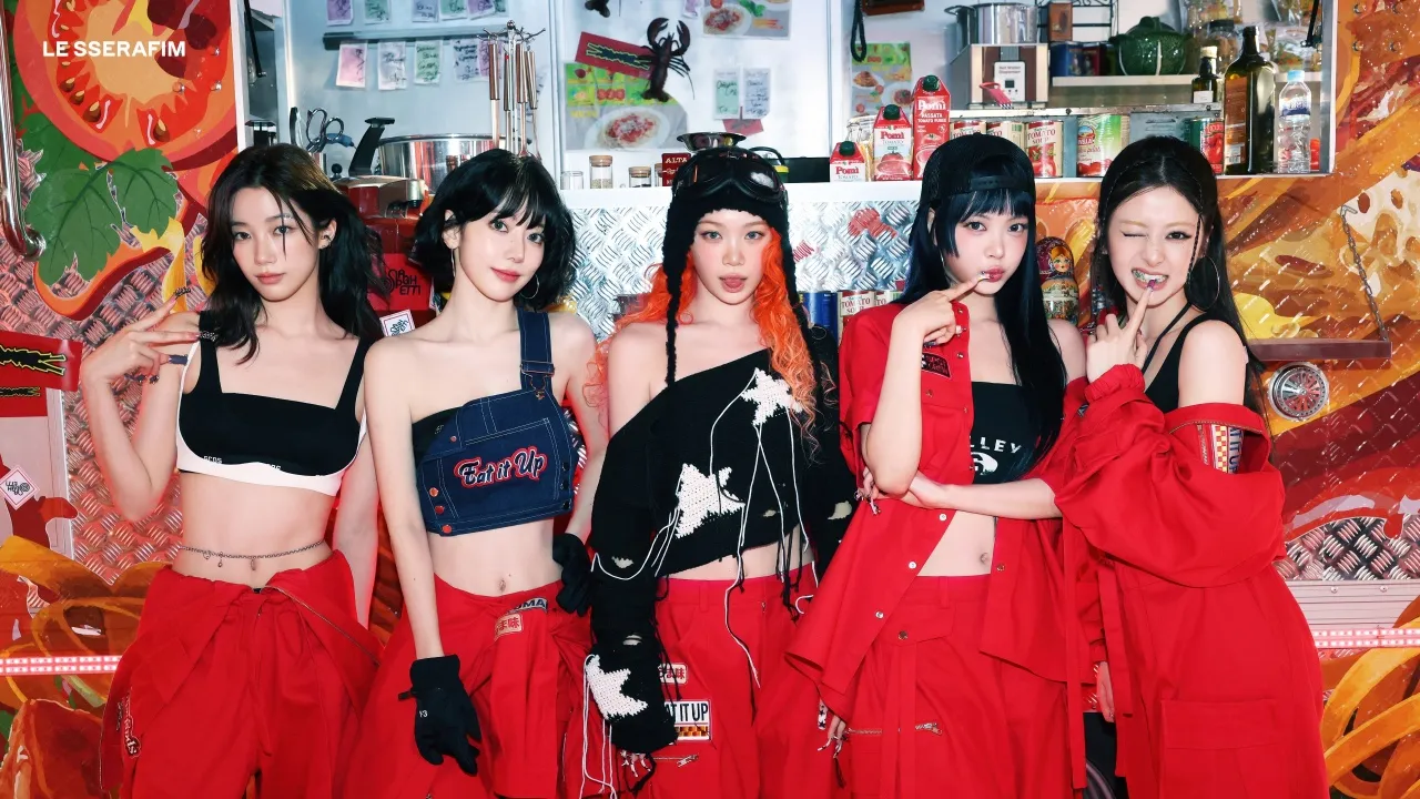 Le Sserafim - Spaghetti, 5K, Sakura Miyawaki, Kim Chaewon, Huh Yunjin, Hong Eunchae, Kazuha, K-Pop singers, K-pop group