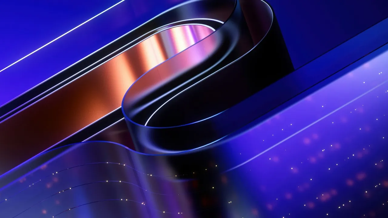 Liquid metal, Ribbons, Glossy, Violet aesthetic, Abstract art, 3D background