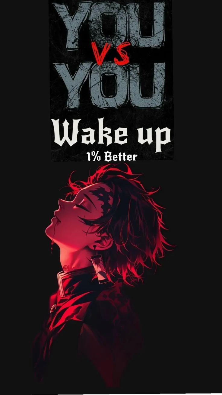 the poster for you vs you wake up, which features an image of a woman with red