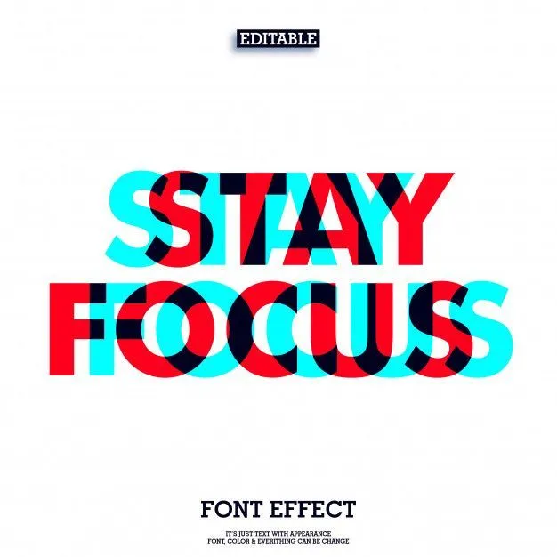 Premium Vector | Overprint stay focus text design