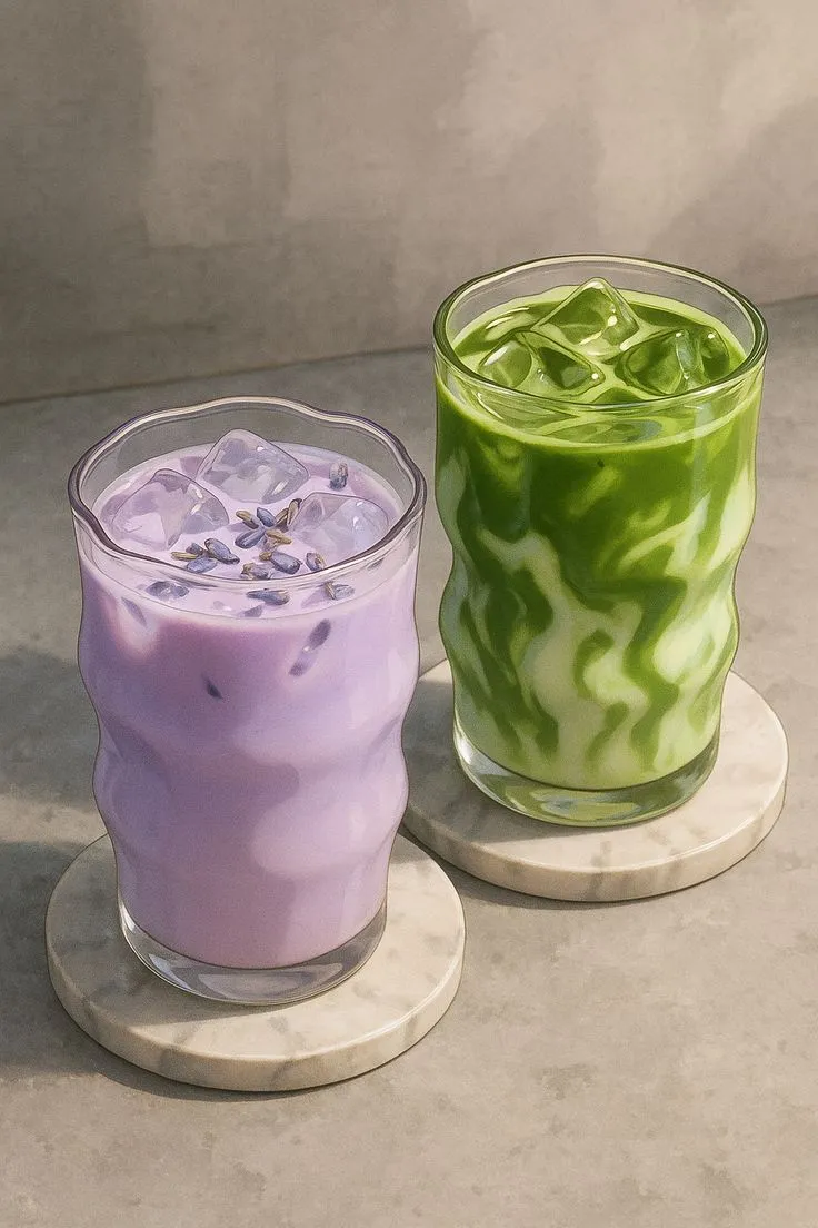 Vintage Café Vibes: Lavender & Matcha in Marble 🕯️