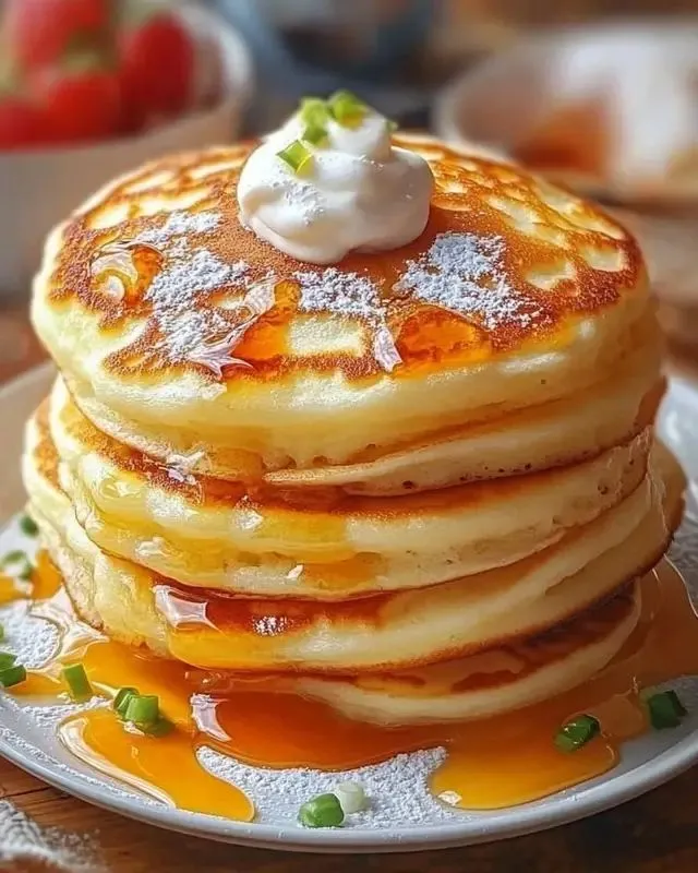 Fluffy Japanese Soufflé Pancakes 😋🤗 You won’t believe how easy these are to make!Ingredients: - 3 large eggs - 2 tablespoons milk - 1/2 cup all-purpose flour - 1/4 teaspoon baking powder - 1 tablespoon sugar - A pinch of salt - Butter for cooking - Powder