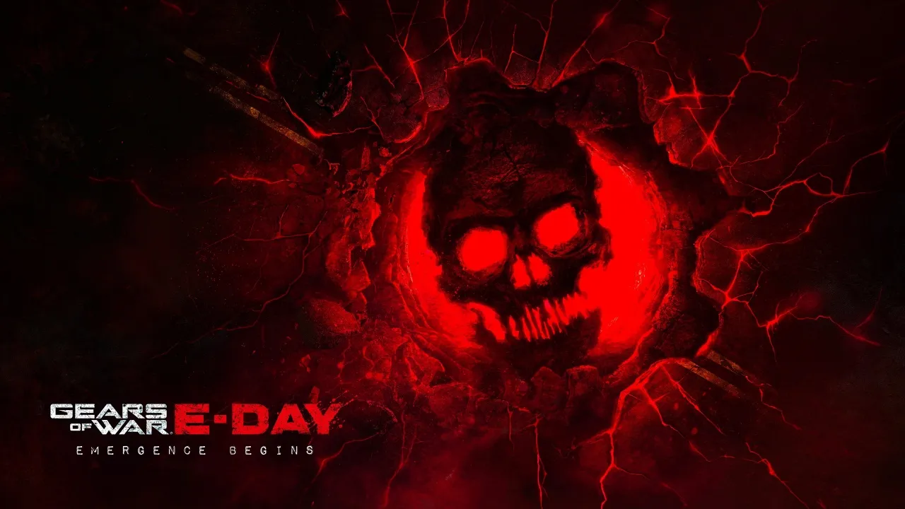 Gears of War: E-Day, Key Art, Crimson Omen, Red background, 2026 Games