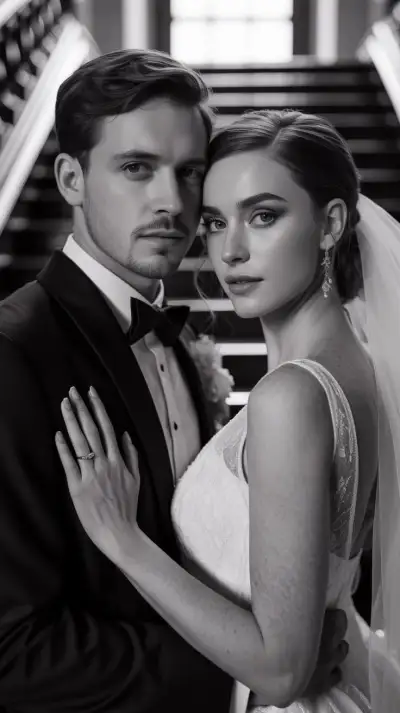 Classic Black and White Portrait — 20 Bride and Groom Photoshoot Ideas: Capture Your Special Moments