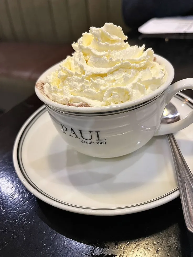 French hot chocolate at PAUL