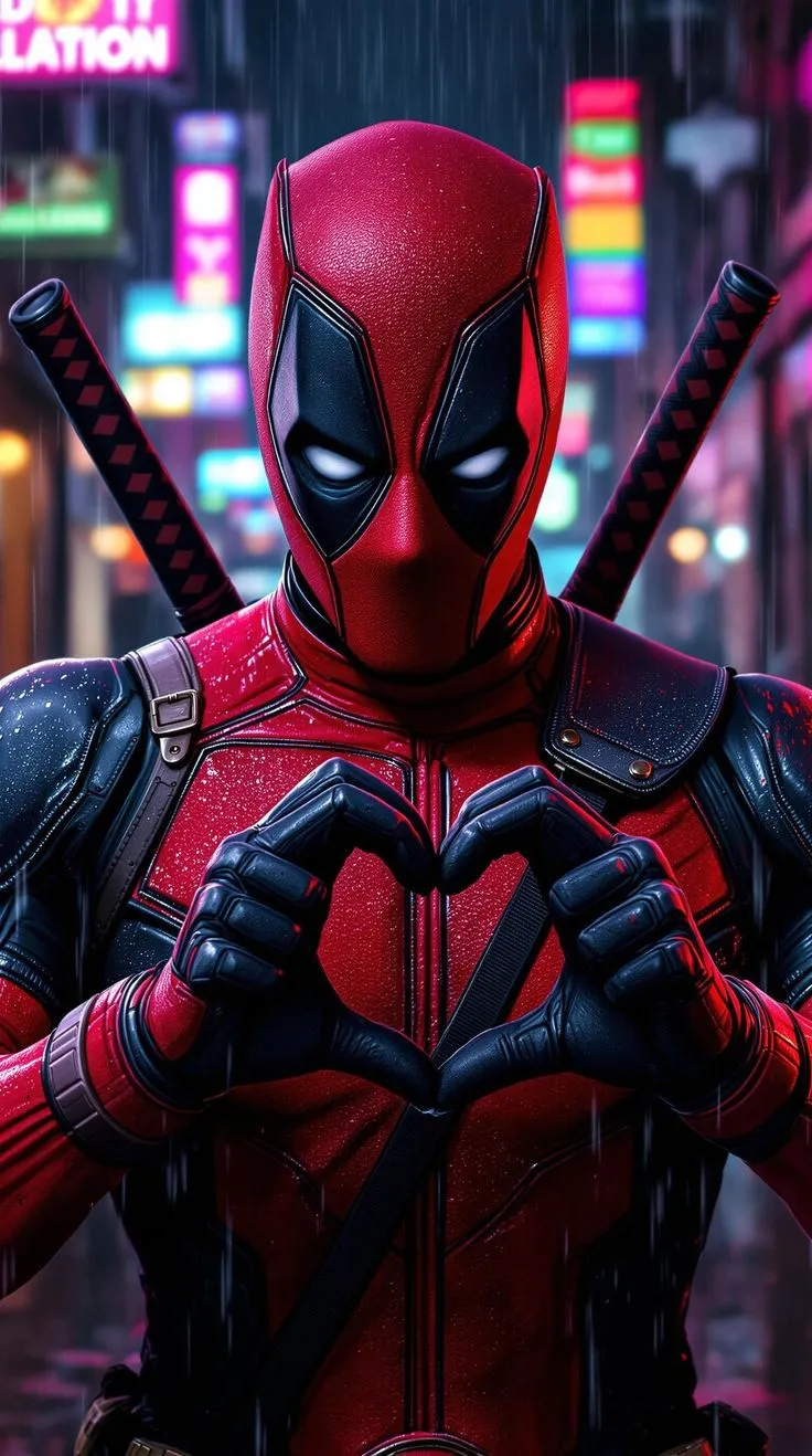 "When the rain falls, so do the bad guys—but not before a sarcastic one-liner 💬🌧️. . . . The Merc with a Mouth is here to remind us that saving the day can still be fun . . .  and messy...👉 What’s your favorite Deadpool moment? Let me know in the com