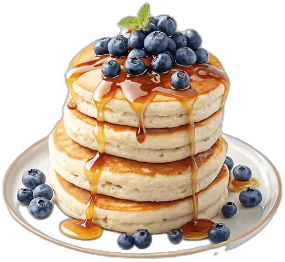 Fluffy Pancakes With Blueberries And Syrup, Blueberries, Pancakes, Fluffy PNG Transparent Image and Clipart for Free Download