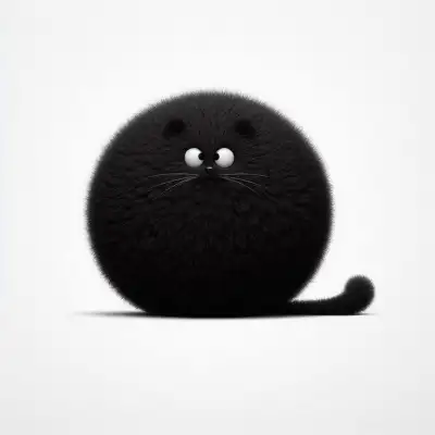 a black cat with big eyes sitting down