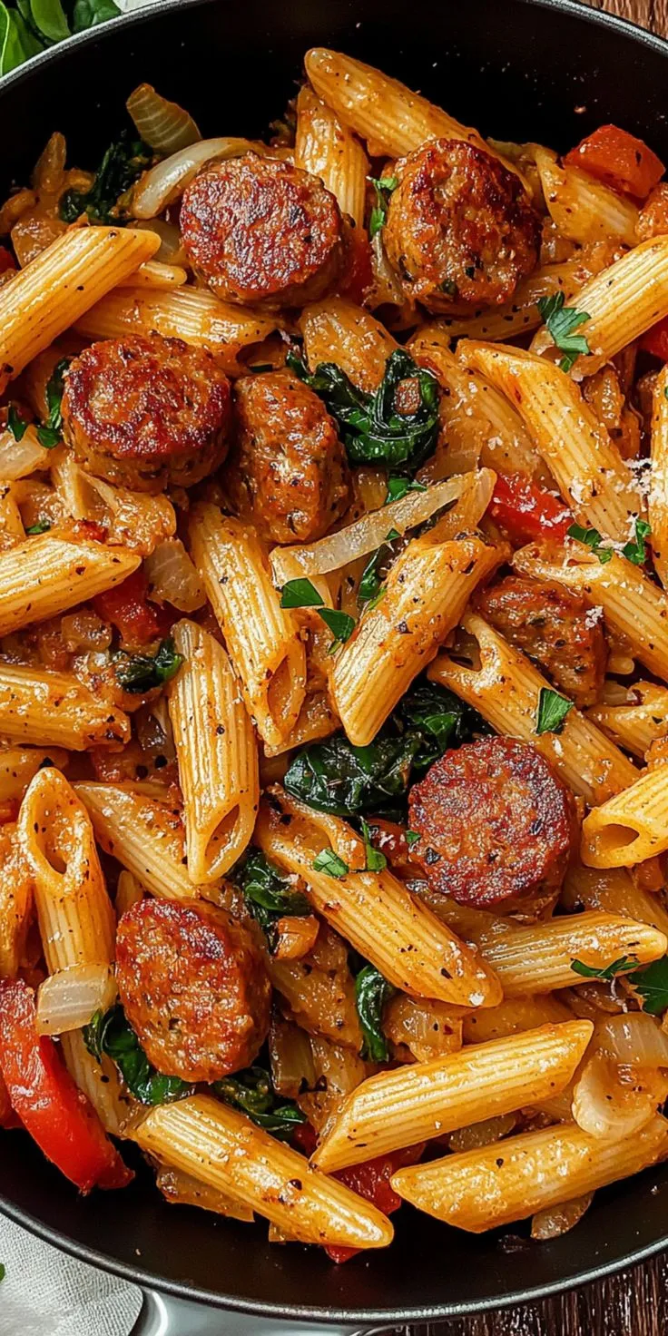 Creamy Cajun Sausage Pasta (One Pot)