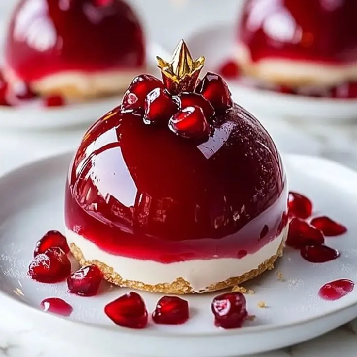 Glossy Pomegranate Mousse Domes - thekitchengulp