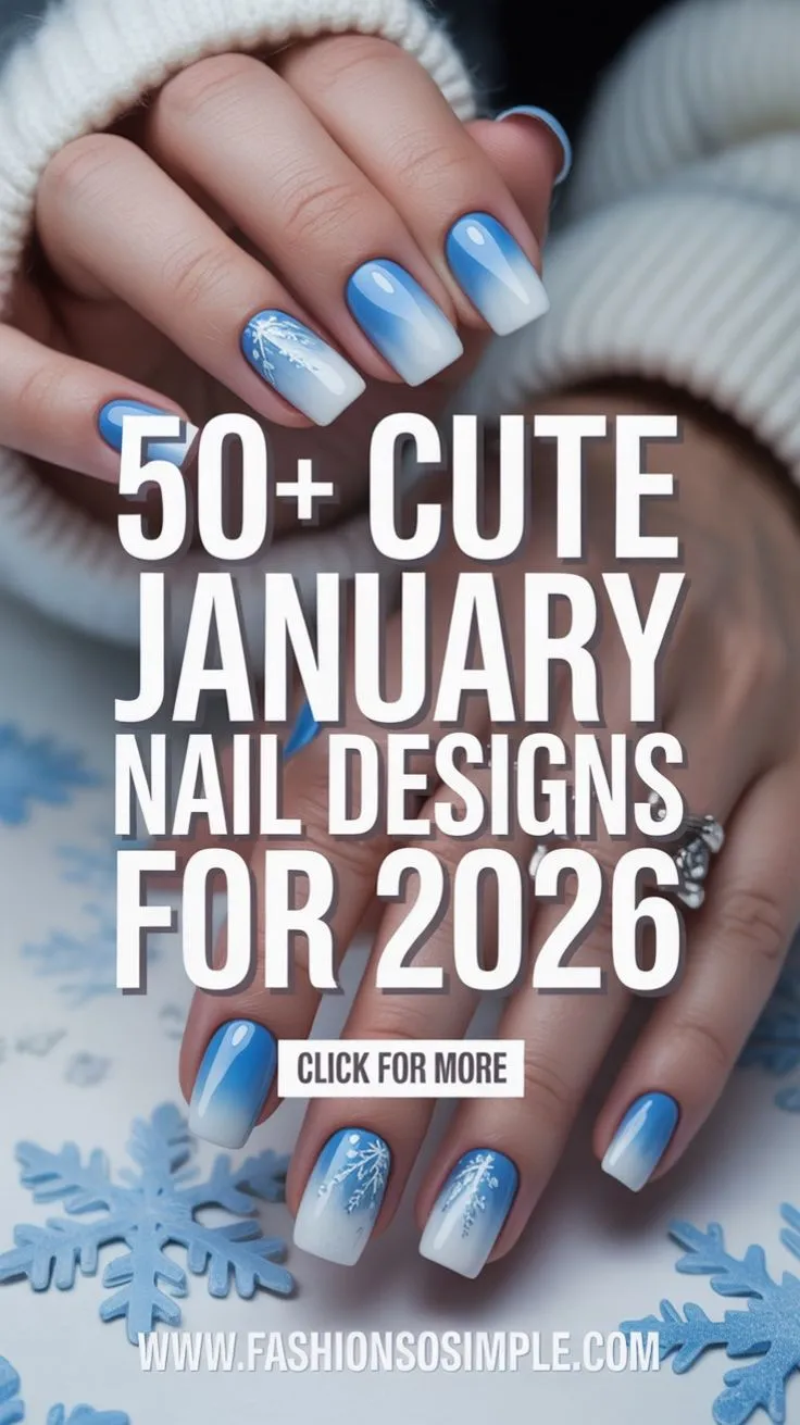 Cute January Nail Designs