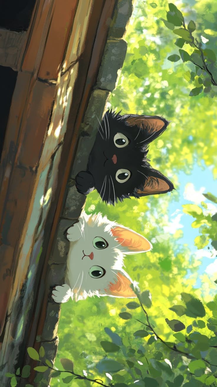 Peeking Anime Cats