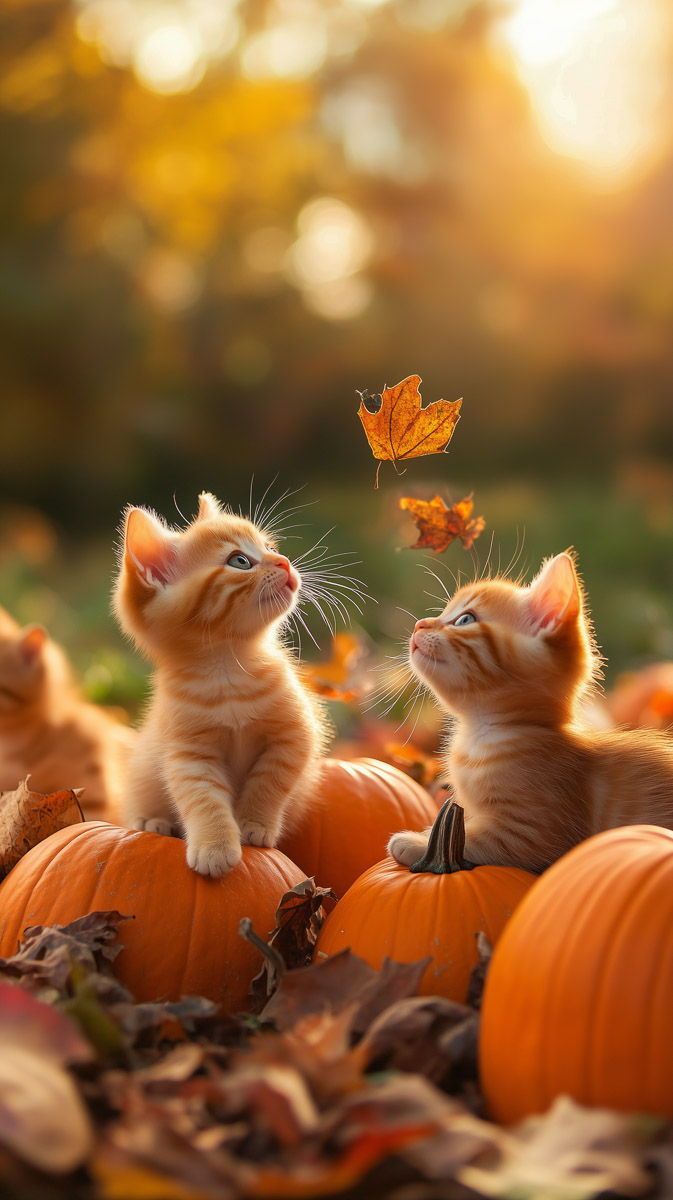 Kittens in Autumn